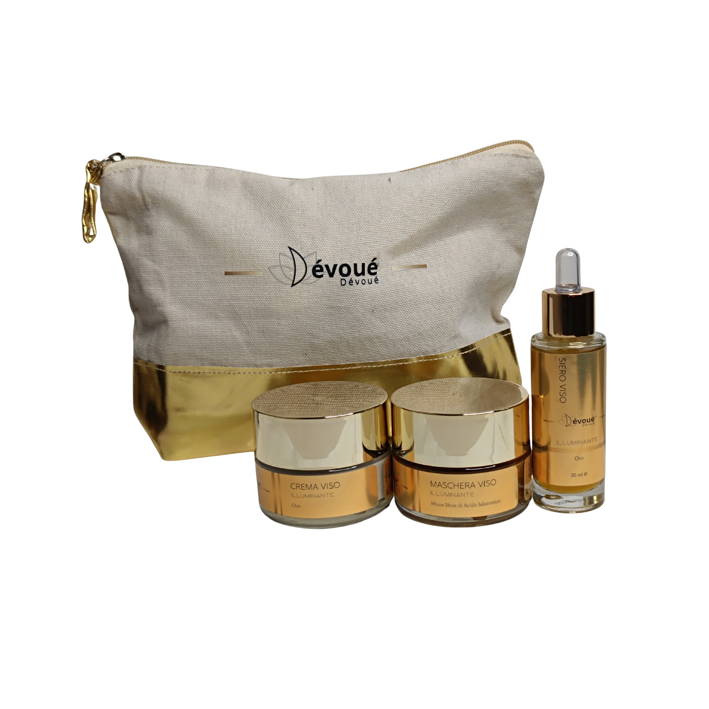 Kit Viso Oro 24k e acido ialuronico + POCHETTE